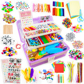 1100+ PCS DIY Craft Art Supply Set with Portable 3-tier carrying case