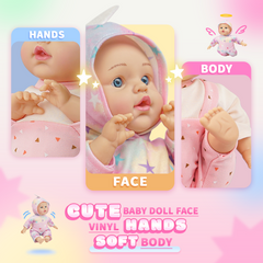 12-Inch Baby Doll - Backpack Carrier, Outfits & Caring Accessories