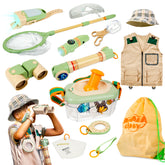 27 PCS Kids Adventure Sets with Bug Catching Kits & Explorer Clothes