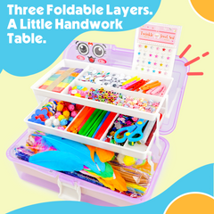 1000+ PCS DIY Craft Art Supply Set with Portable 3-tier carrying case
