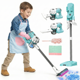 3-in-1 Toy Vacuum - Real Suction, Apron, Cleaning Cloth, Duster & Beads