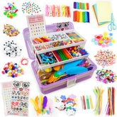 1000+ PCS DIY Craft Art Supply Set with Portable 3-tier carrying case