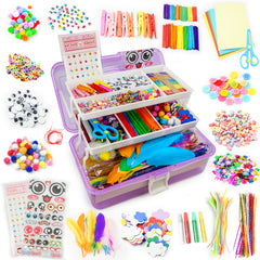 1000+ PCS DIY Craft Art Supply Set with Portable 3-tier carrying case