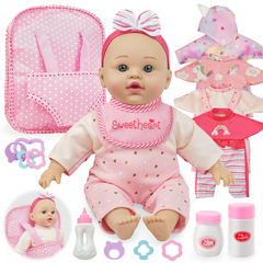 12-Inch Baby Doll - Backpack Carrier, Outfits & Caring Accessories