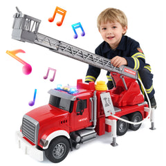 1:12 Large Inertial Power Fire Rescue Truck Toy with Lights & Sounds
