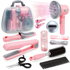 Hair Salon Toy Playset, with Hair Dryer, Scissors, Combs & Gift Box