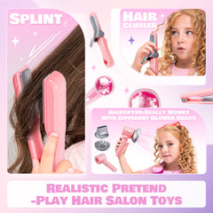 10-Piece Pink Hairdressing Kit with Detachable Tools & Storage Case