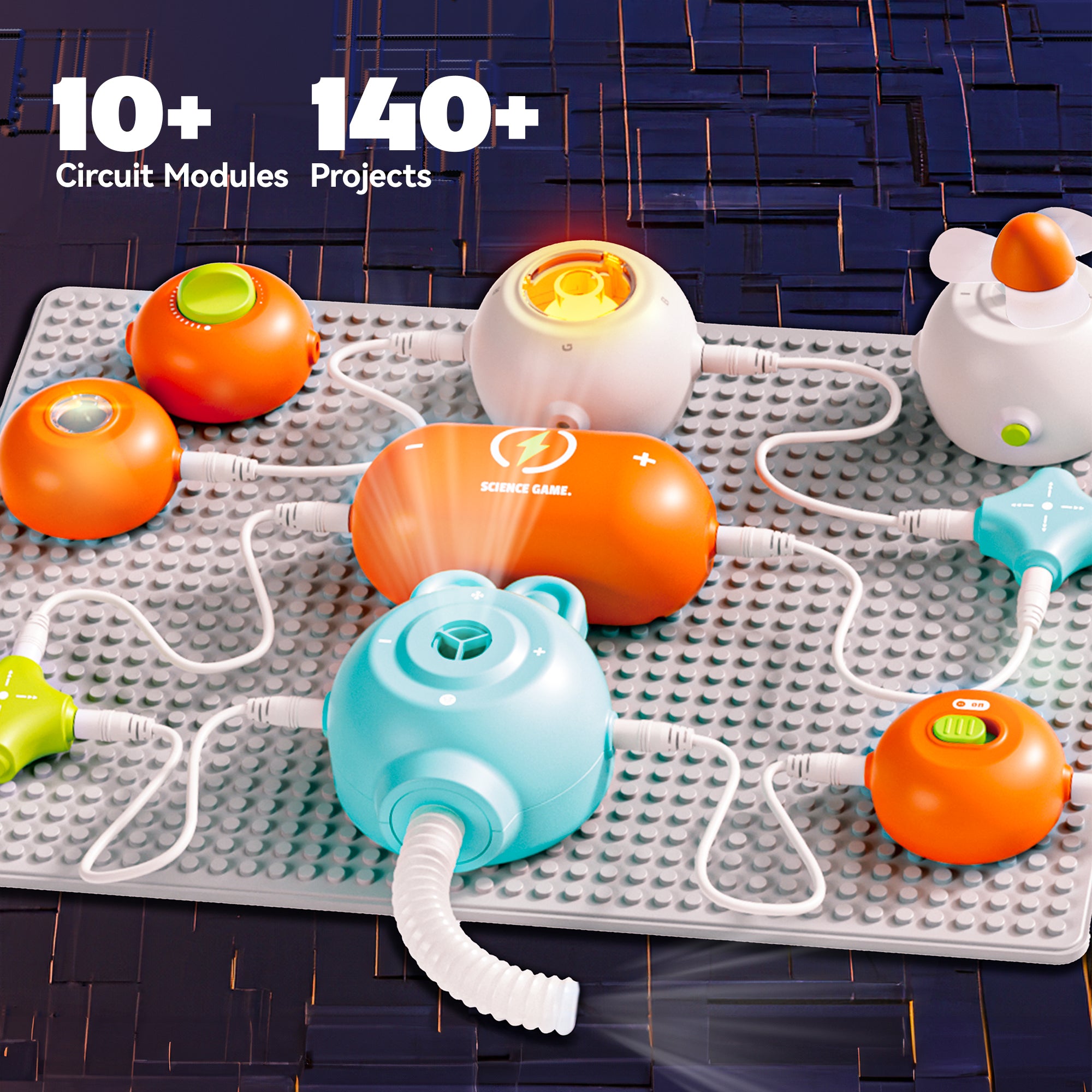 Electronic Science Toys with 140+ STEM Projects & 10 Circuits Parts