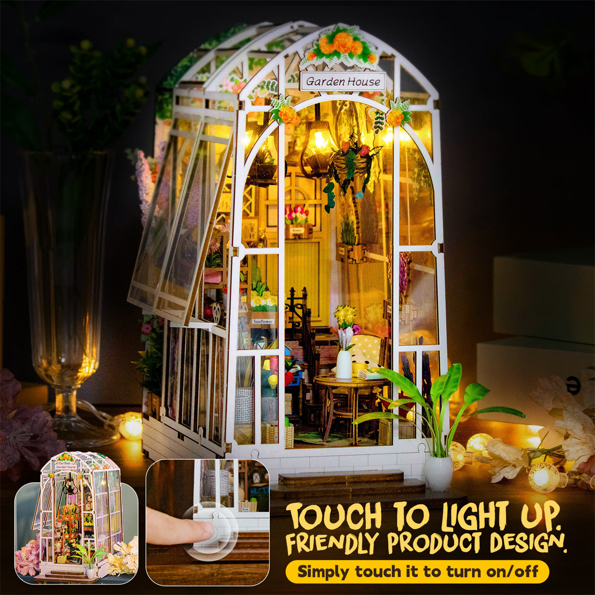 DIY Miniature House Kit with LED Lights