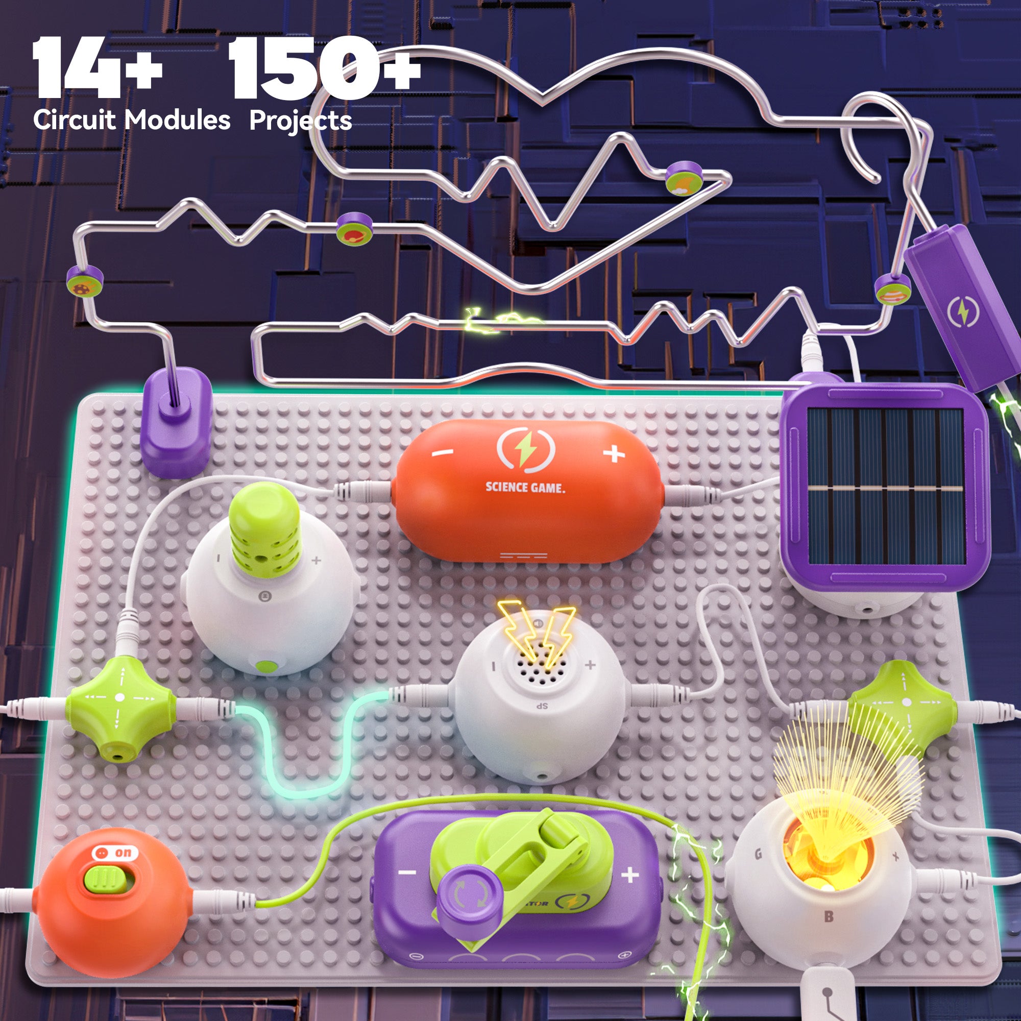Electronic Science Toys with 150+ STEM Projects & 14 Circuits Parts