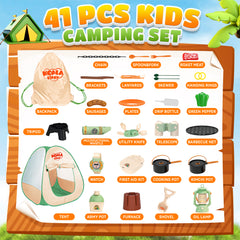 41 PCS Camping Set with Pop Up Tent & Outdoor Trip Accessories
