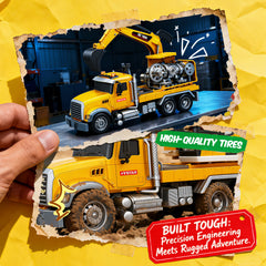 1:12 Large Friction Powered Excavator Truck Toy with Lights & Sounds