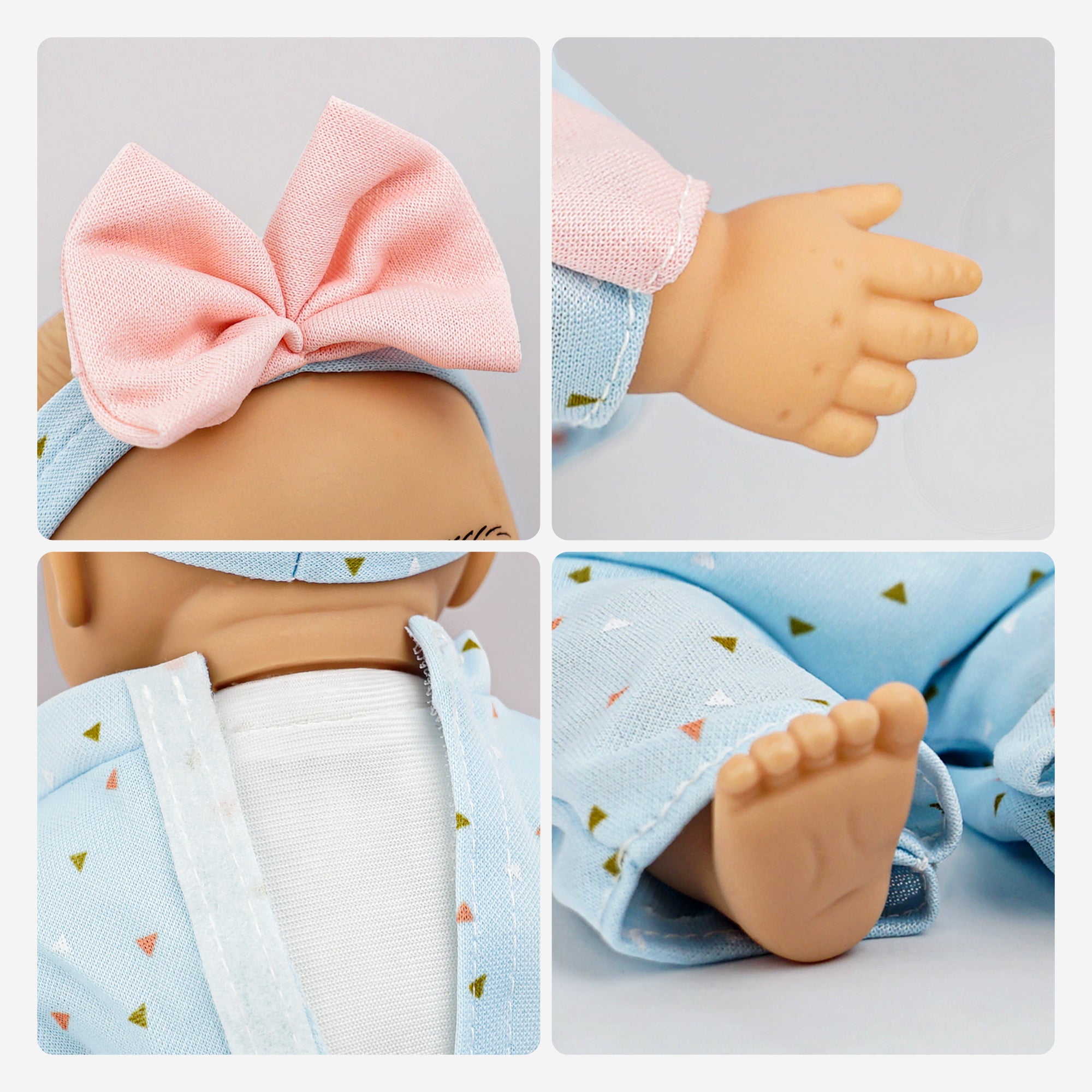 10 to 14 Inch Baby Dolls Clothes, 6-Pack Baby Doll Clothes & Headbands