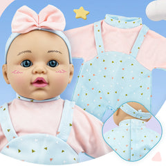 10 to 14 Inch Baby Dolls Clothes, 6-Pack Baby Doll Clothes & Headbands