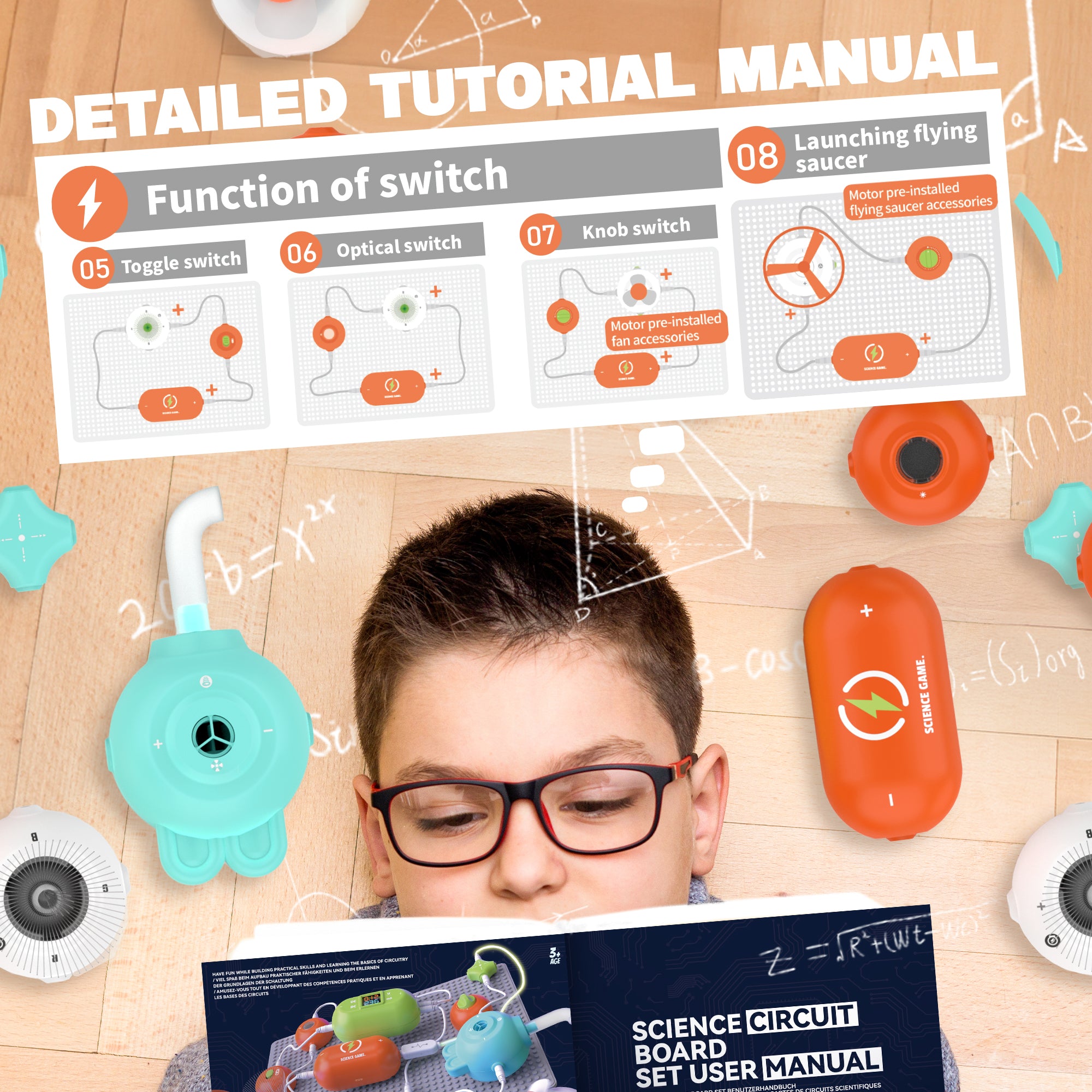 Electronic Science Toys with 140+ STEM Projects & 10 Circuits Parts