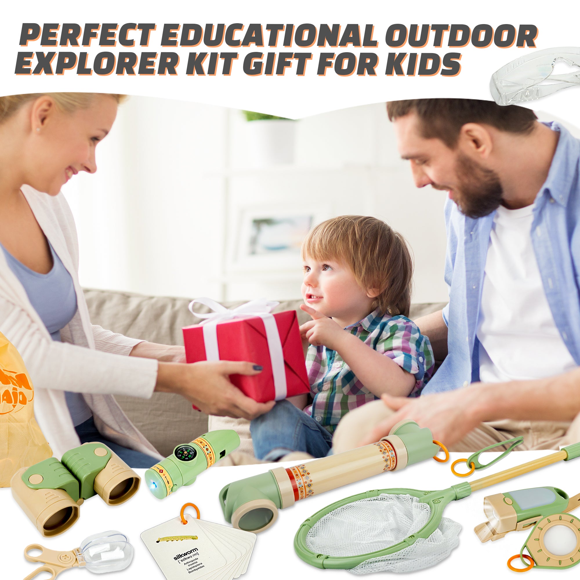 27 PCS Kids Adventure Sets with Bug Catching Kits & Explorer Clothes