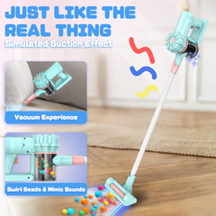 Kids Toy Vacuum with Real Suction, Includes 5-Piece Cleaning Set