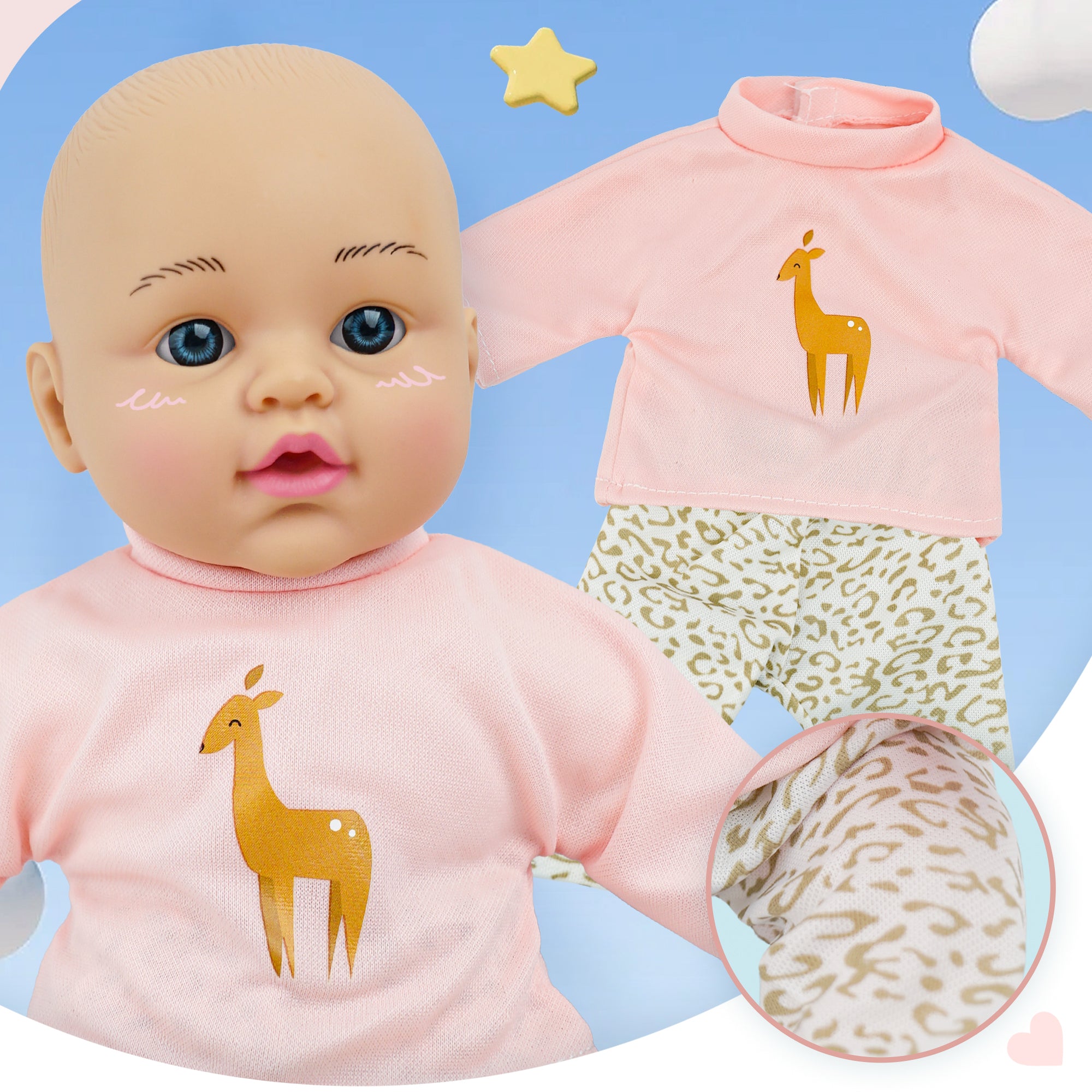 10 to 14 Inch Baby Dolls Clothes, 6-Pack Baby Doll Clothes & Headbands