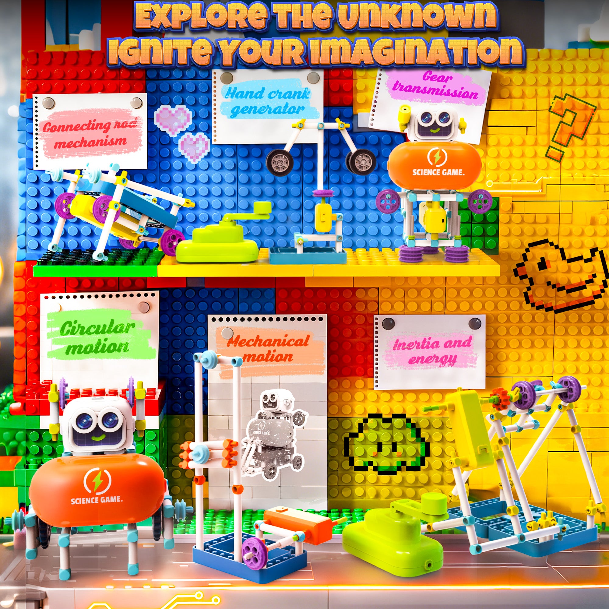 50-in-1 Robot Building Kit, 438 Pcs DIY STEM Science & Engineering Toys