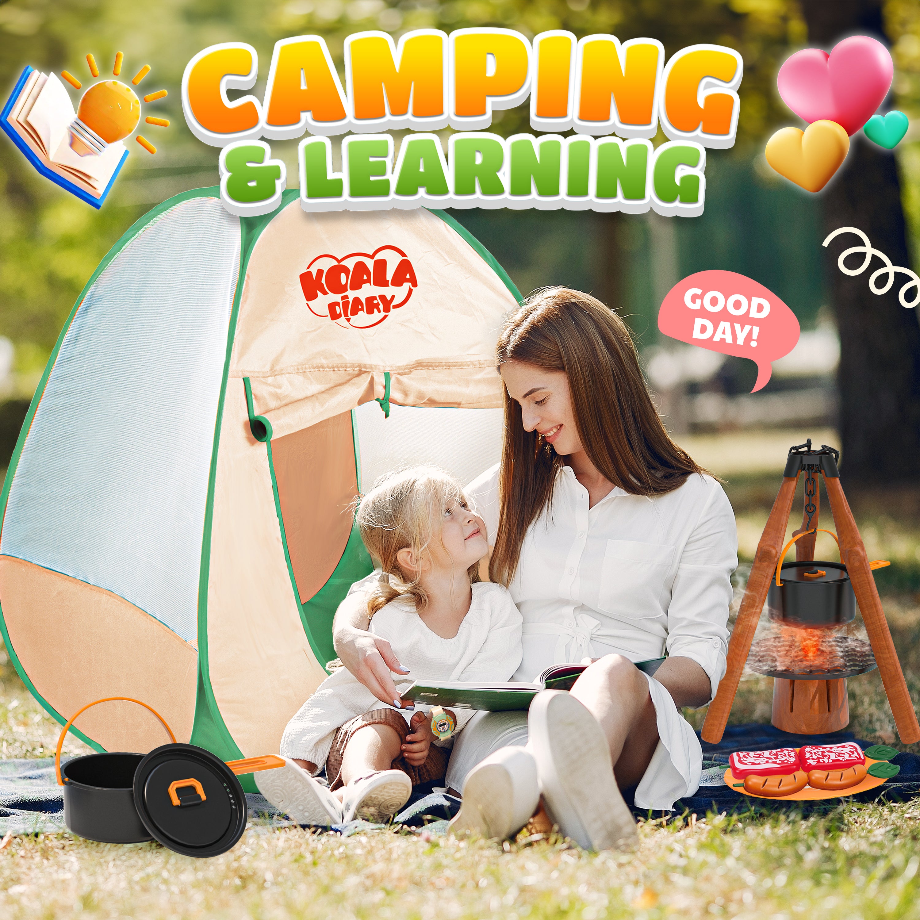 41 PCS Camping Set with Pop Up Tent & Outdoor Trip Accessories