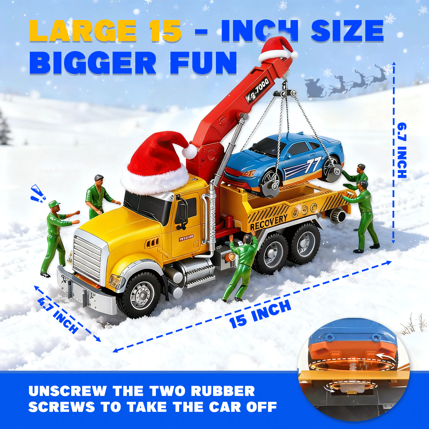 1:12 Large Inertial Power Trailer Toy with Lights & Sounds