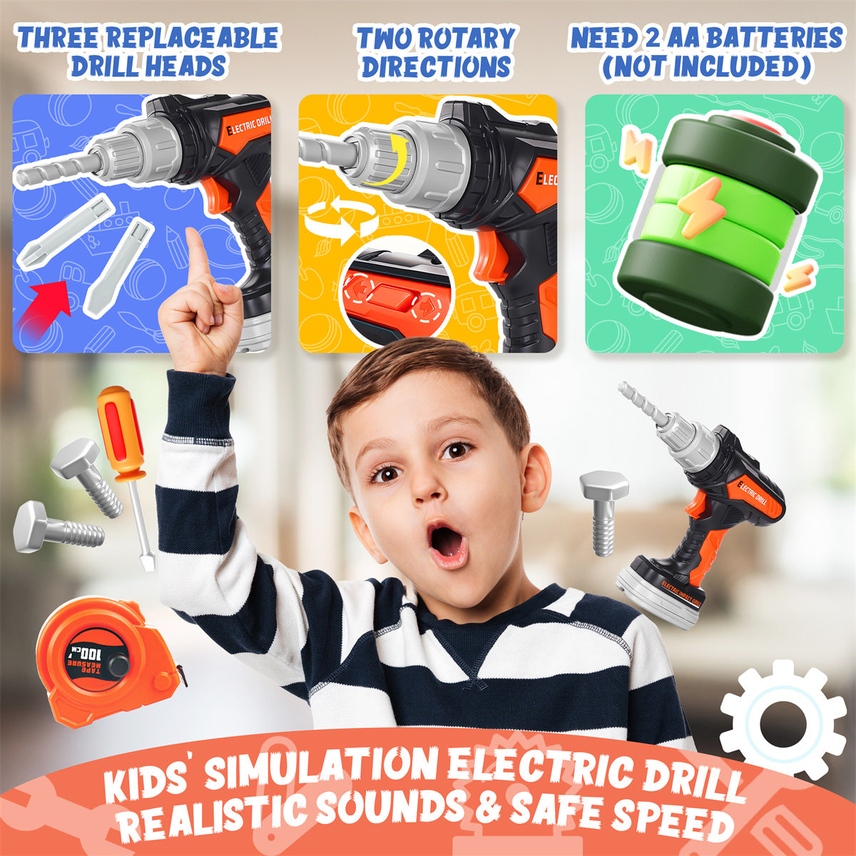 Kids Tool Belt - Pretend Play Construction Toy Tool Kits