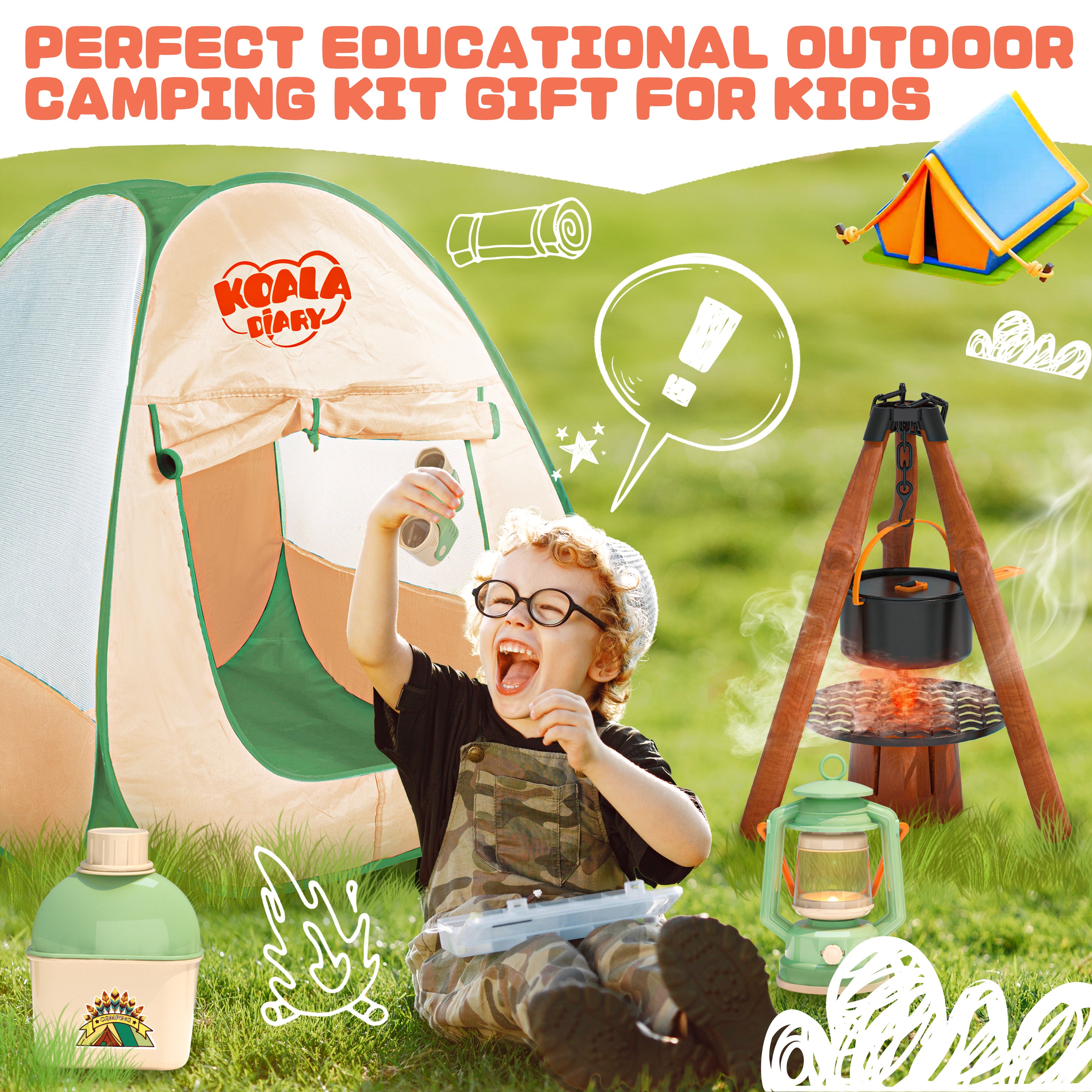 41 PCS Camping Set with Pop Up Tent & Outdoor Trip Accessories