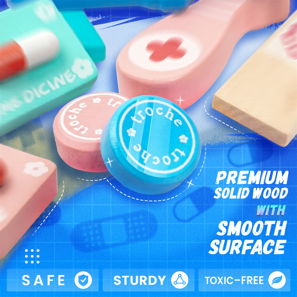 Wooden Doctor Kit for Kids