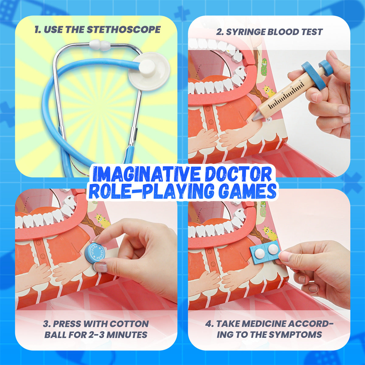 Wooden Doctor Kit for Kids