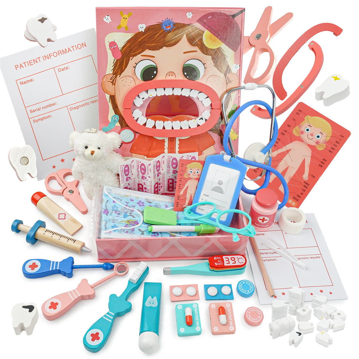 Wooden Doctor Kit for Kids