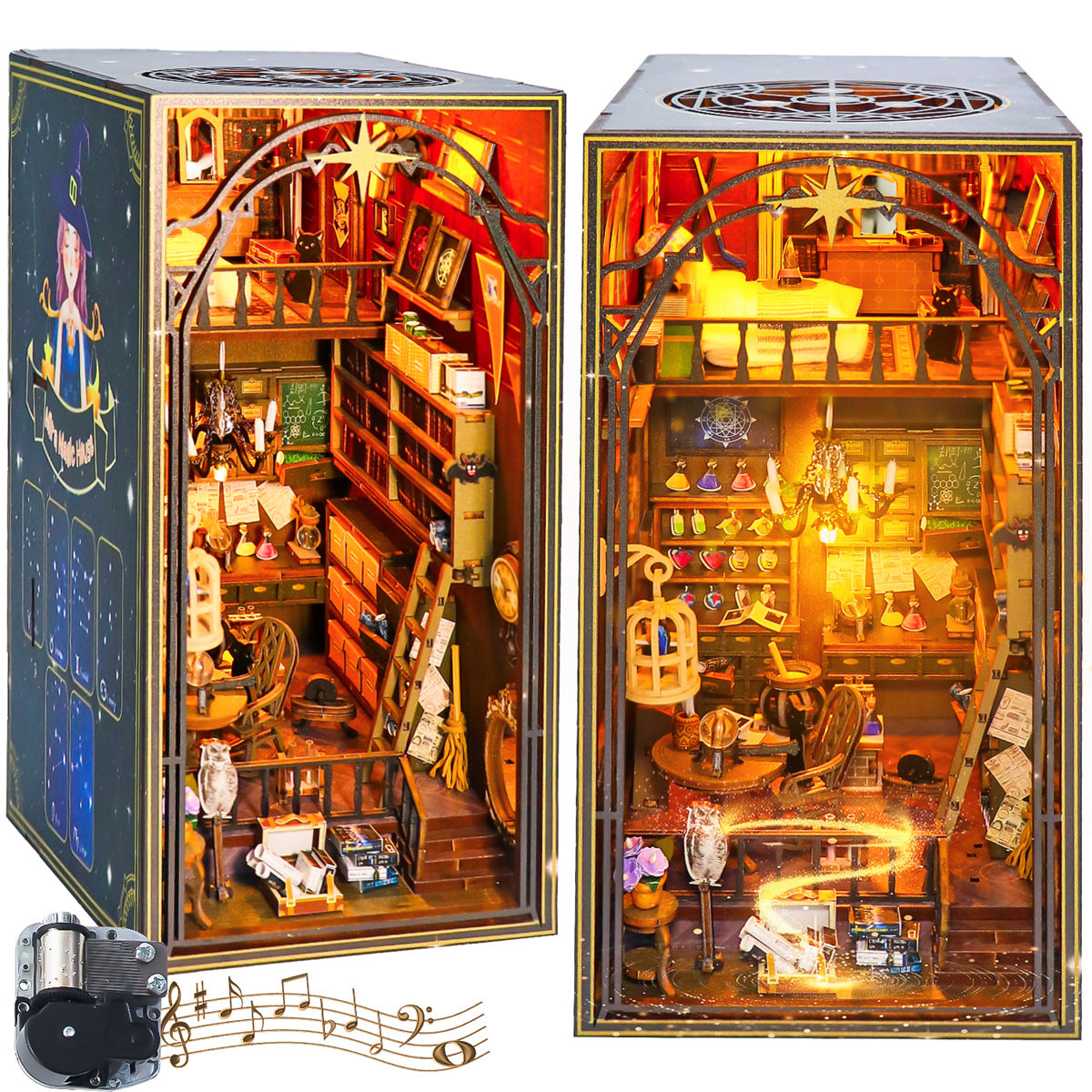 DIY Book Nook Kit, 3D Wooden Puzzles Magic House