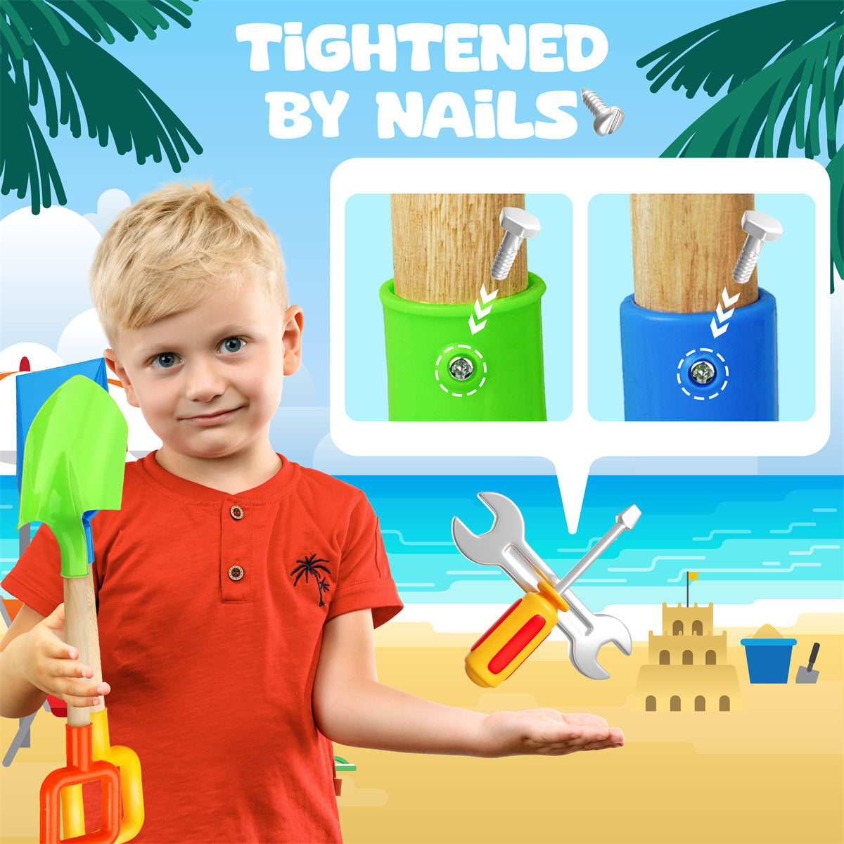 16" Kids Beach Spades Sand Shovels