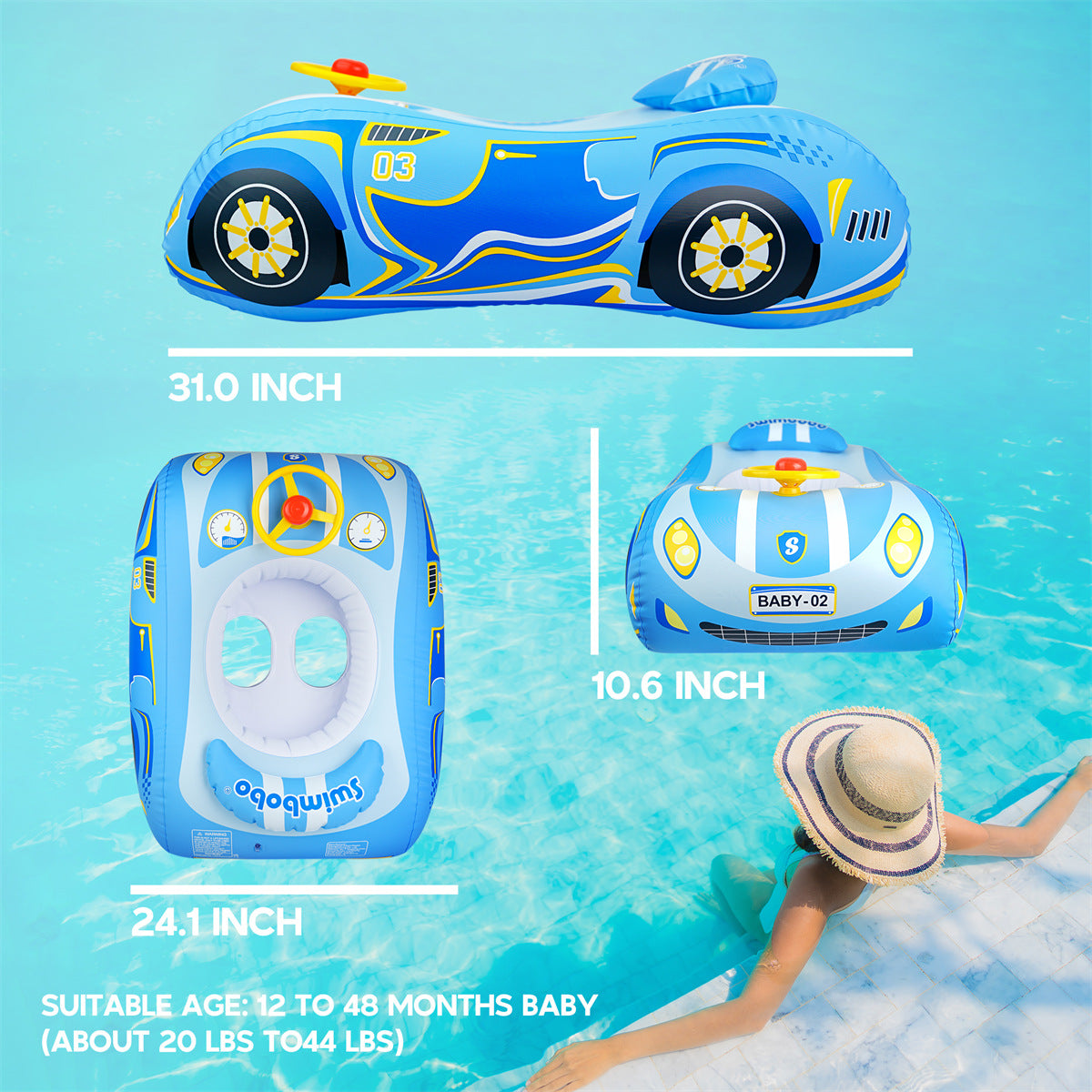 Baby Pool Float with Car Design