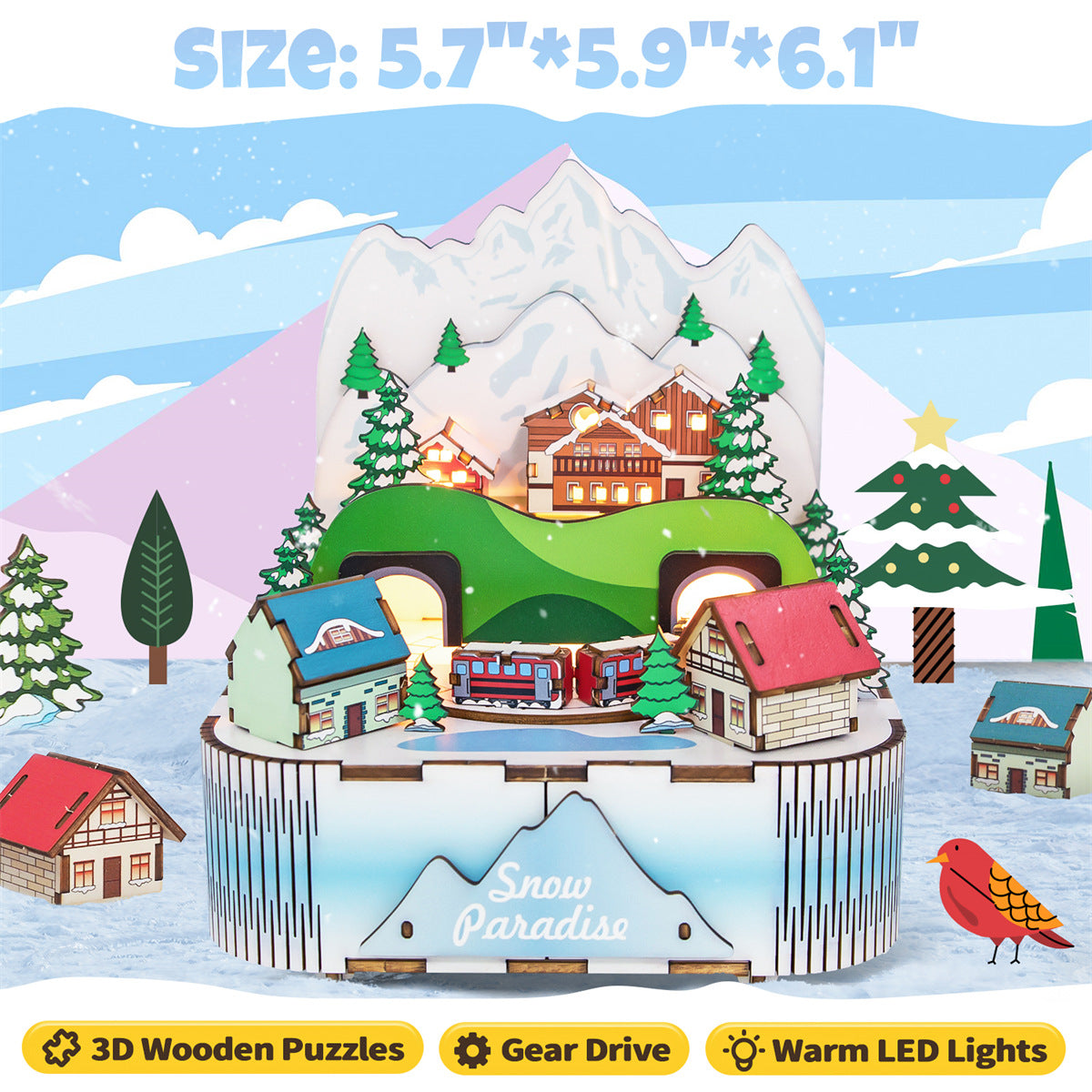 80pcs Snow Paradise Model Kit