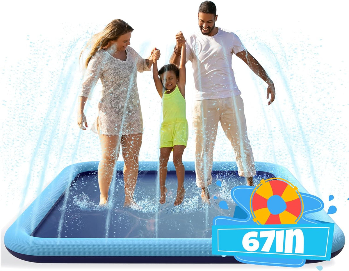 Thicken Water Play Mat Non-Slip Durable Summer Pool (67" Square)