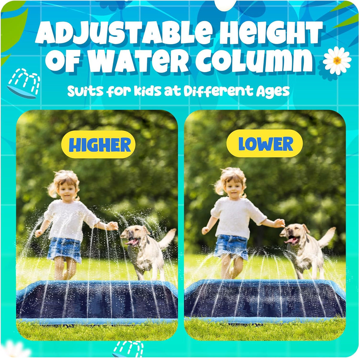 Thicken Water Play Mat Non-Slip Durable Summer Pool (67" Square)