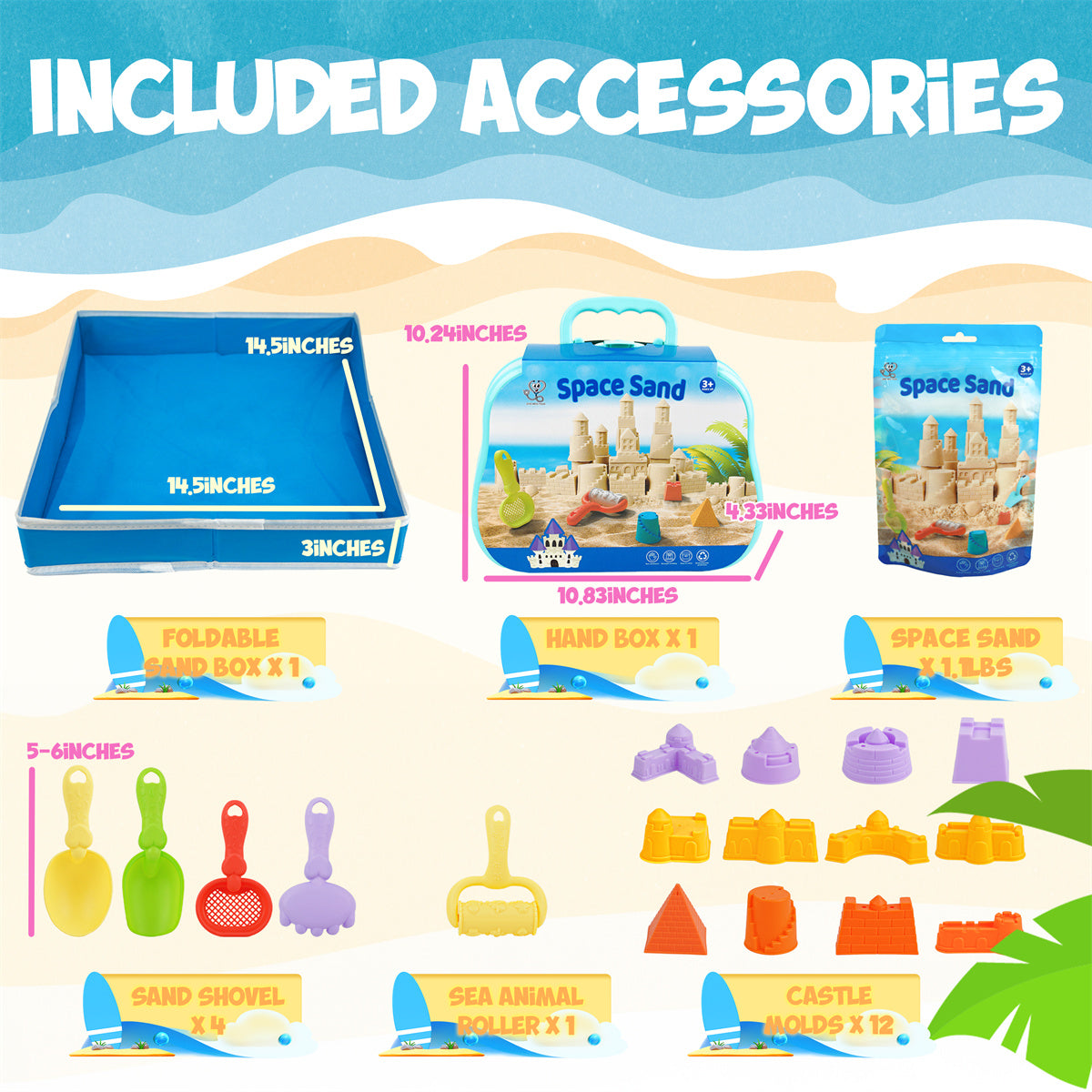 Play Sand Kit - 20PCS Sandbox Toys Set